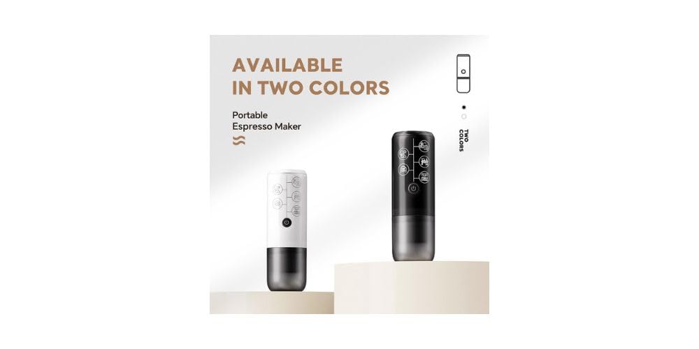 Macchina da Caffè Espresso Portatile da Viaggio, Nera, 17 Bar, Compatibile con Nespresso Capsule e Caffè Macinato, Ricarica USB-C