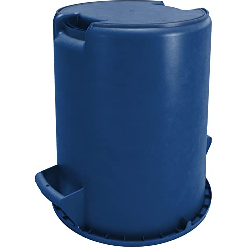 Image of SPARTA Bronco Waste Container Trash Container, Round Trash Bin for Disposal, 10 Gallons, Blue, (Pack of 6)