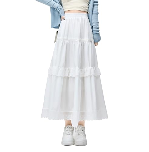 Jupe longue maxi taille haute plissée style bohême chic pour cocktail décontracté