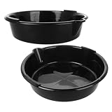 SOLUSTRE Set 2 Pezzi Vaschette per Raccolta Olio in Plastica Nera, Versatili e Facili da Pulire, per Manutenzione Auto e Attrezzature Meccaniche