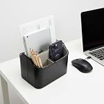 Rotating Desk Organizer, 360 Desk Spinning Caddy, Desktop TV Guide/Mail/Media/Remote Controller Holder Organizer,Black - Image 5