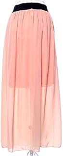 Pink Chiffon Straight Skirt For Women