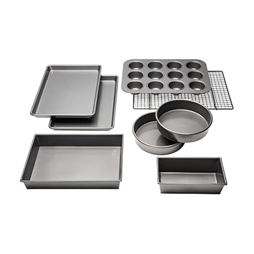 Chicago Metallic Professional Non-Stick 8-Piece Bakeware Set, Silver