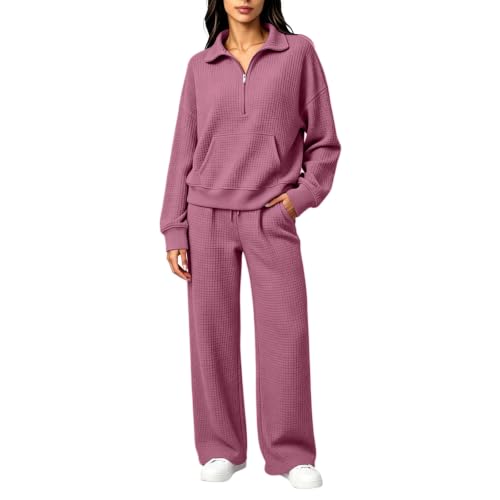 eoeioa Waffle Knit Lounge Set 2 Piece Women Comfort Conjuntos De Para Mujer - image 1