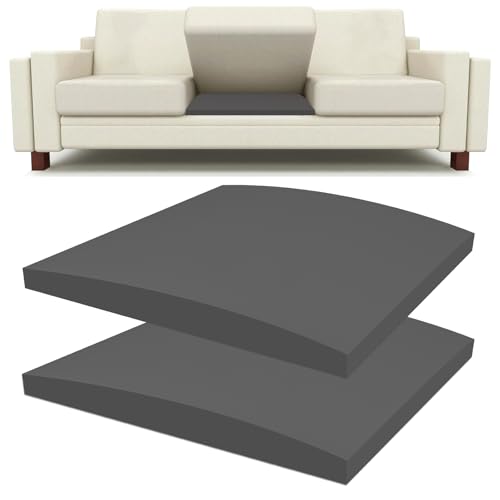 Lanswood Sofa Cushion Support for Sagging Seat 2Pack 50 x 50cm High-Density Foam Replacement Sofa Seat Cushions Curved Furniture Seat Under Cushion Sag Repair-Black
