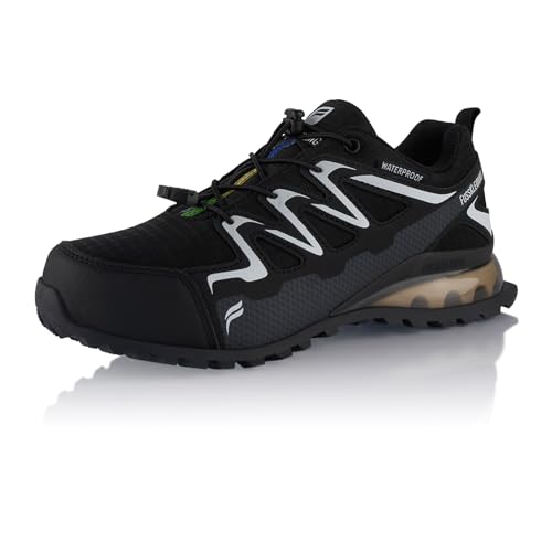 Fusskleidung® Damen Herren Wanderschuhe wasserdichte Trail Running Trekkingschuhe Schwarz Weiß EU...