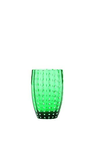 Zafferano ZAFPERLE-ASS2 Perle Glasbecher-Handgemachtes transparentes Buntglas, cl 32 h 109mm d 71mm-Set 6 Stück-Farblich Sortiert, Glass, PR00199