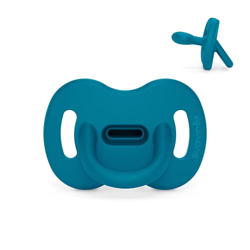 Image of Color Essence SX PRO Silicone Baby Pacifier 1Pk, Made with 100% Soft Silicone, Baby Essentials Perfect for Breastfeeding Babies, Designed in Spain, 6-18 Mths, Deep Ocean