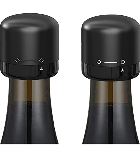 Wine Stopper, 2 Pack Wine Stoppers for Wine Bottles, Silicone Wine Stopper, Reusable Reusable Wine Preserver With Rotating Switch, Wine Bottle Stopper, Bottle Stopper Keeps Wine Fresh