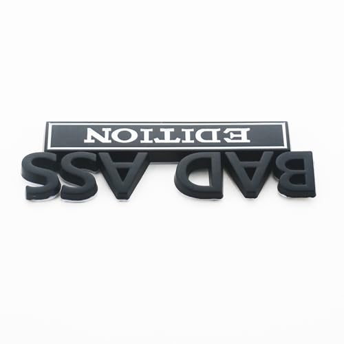Image of 2Pc Bad Ass Edition Emblem 3D Badge Stickers with Double Tape for Cars, Trucks, Motorcycles, Boats (Black White)