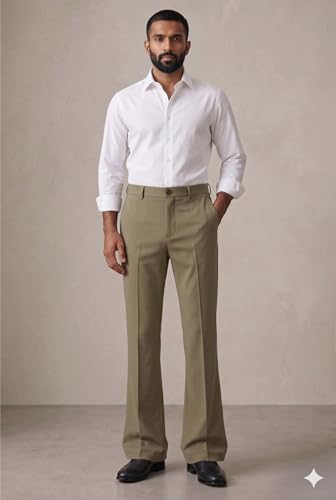 Image of Men's Trendy Bootcut Trousers - Modern Flared Fit | Premium Formal Pants