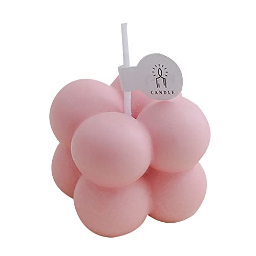 KSTZGTA Small Scented Mini Cube Bubble Shaped Wax Candles Small Scented Candles Bulk, Pink