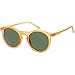 zeroUV - Retro Horn Rimmed Keyhole Nose Bridge P3 Round Sunglasses 49mm (Matte Orange / Green)