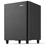 Audizio SW65C Caisson de Basses Actif Hi-FI 130W, Subwoofer 6,5" avec Réglage de Crossover, Design Compact Noir, Idéal pour Musique, Films et Home Cinéma