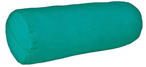 YogaAccessories MAX Support Deluxe Round Cotton Yoga Bolster, Green