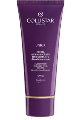 Collistar Unica - Crema equilibradora para escote y manos, con protección SPF 30 y protección UVA/UVB, estimula la producción de colágeno, sin siliconas, 75 ml