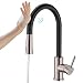 Produktbild Synlyn Touch Sensor Wasserhahn Küchenarmatur Ausziehbar Küche Wasserhahn, Einhand Spültischarmatur mit Brause 360° Drehbar Ausziehbar Armatur Schwarz Edelstahl Hockdruck Küche Spültischbatterie
