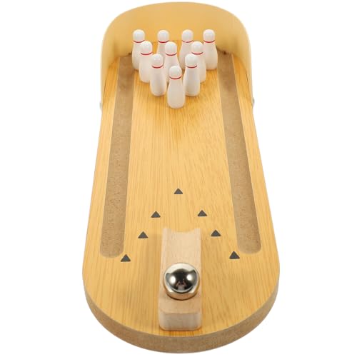 Juego de bolos de escritorio de madera para amenizar las tardes de salón de personas mayores