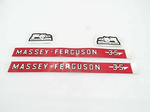 Image of New Tractor Bonnet Decal Sticker Set Fits For Massey Ferguson Mf35 35 Fe35