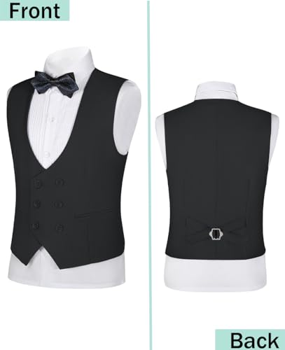 Boys Formal Suit Vest Double Breasted Solid Wedding Vest for Boys3