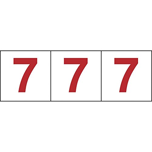 TRUSCO(トラスコ) 数字ステッカー 100×100 「7」 透明地/赤文字 3枚入 TSN-100-7-TMR