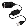 USB A macho a 12 V encendedor de cigarrillos de coche enchufe hembra cable convertidor (8 W máx.)