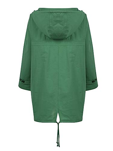 Andoer Moda feminina cor sólida palangre casaco com capuz manga comprida botões com cordão bolso fol