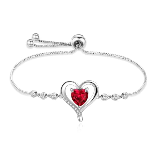 Cosie Lily Presente mulher pulseira mulher pulseiras prata mulher 925 pulseira coração jóias mulher presentes para esposa namorada mãe natal dia dos namorados aniversário, Prata, Zircônia cúbica