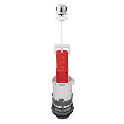 Wirquin 10723590 Mécanisme chasse d'eau wc simple chasse avec bouton poussoir à tirette MX, gris