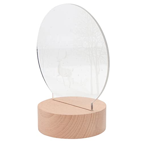 Lampe de table creative lune en bois contre l'obscurité stressante de la nuit
