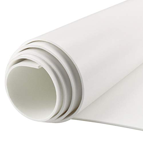 Neoprene Sponge Foam Rubber Roll Adhesive,Easy Cut DIY Foam Sheet, Perfect Cosplay Padding- Multi-Function Soundproof Rubber Foam Sheet (12 in x 59 in x 1 8 Inch,White)