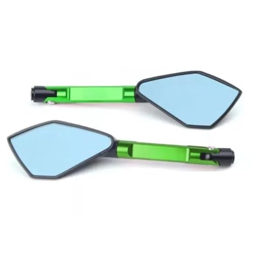 HZBHD Espejos Retrovisores para Motocicleta, Espejo Retrovisor Reflector para Kawasaki Z650 Z750 Z800 Z1000 Z900 ER-6N ER-6F(Verde)
