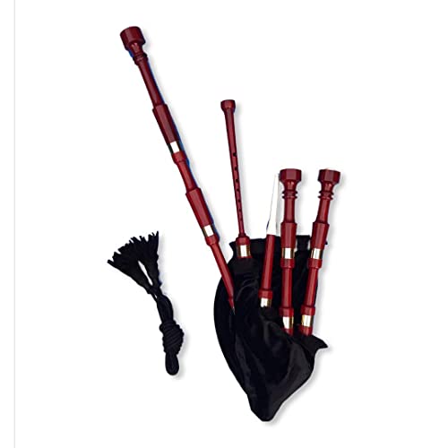 McWilliams BAGPIPES, PROFESSIONAL SCOTTISH HIGHLAND BAGPIPE FOR BEGINNERS ADULT WITH BAG (Rosewood P, Black)