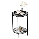 AHORRA ESPACIO Y ORDENA LA HABITACIÓN - Mesa redonda mide 40 x 58 cm, colocando una mesa auxiliar linta en la esquina del salón, dormitorio, oficina, balcón o pasillos, no solo aumenta el área práctica, sino que también hace que el todo el espacio interior más limpio y decente