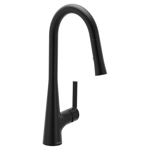 Moen Ronan Matte Black Pulldown Kitchen Faucet with SwivelControl Wand and Power Clean Technology 87918BL