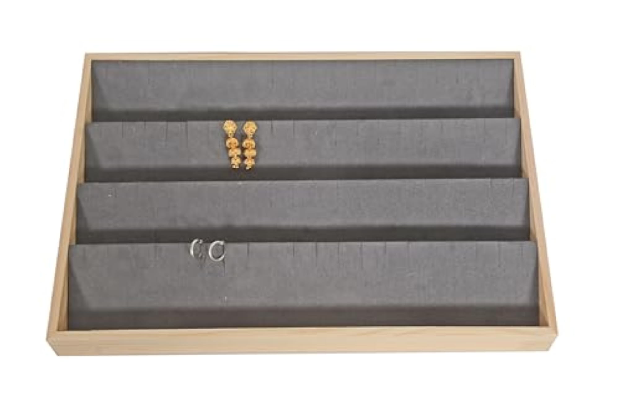 Premium Black Earring Organizer Tray, Stackable Earring Holder Display Drawer