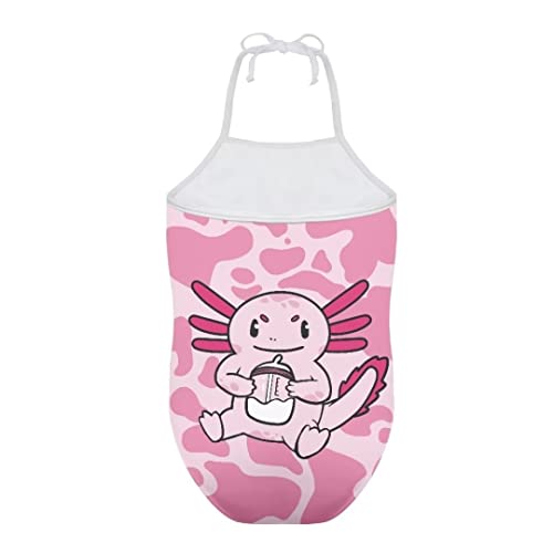 Image of Pinupub Girls Cute Swimsuit One Piece Bathing Suit Sleeveless Halter Neck Swimwear Beachwear