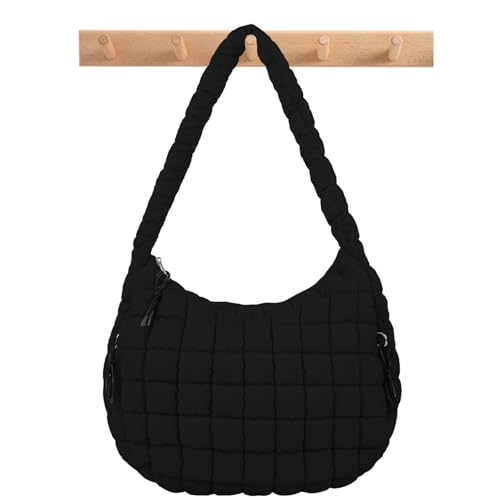 Bolso tote acolchado grande para mujer con cremallera miniatura 1