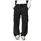 Genérico Pantalon Cargo Hombre Casual Elasticos, Monos de Montañismo al Aire Libre para Hombre y Mujer, Pantalones Informales de Pierna Recta, Holgados, Retro, de Invierno