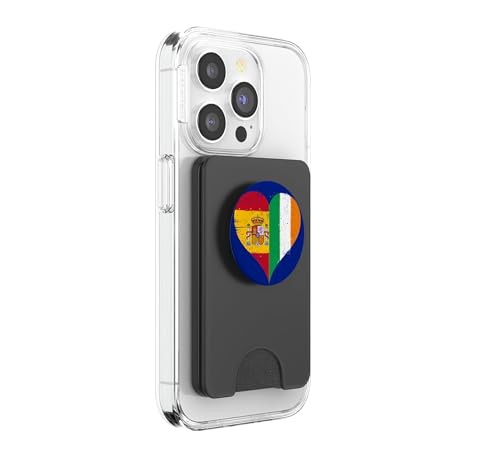 Bandera España Irlanda PopSockets MagSafe con tarjetero magnético seguro 4