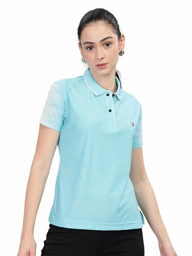 Image of STELLERS Women's Half Sleeve Active Wear Polo T-Shirt| Feather Touch Feel | Regular Fit | Odour Resistant | Anti-Static | Wrinkle Free | Quick Dry | Stretchable | Lightweight | Sweat-Proof