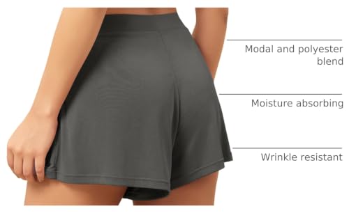 Image of ODODOS 2-Pack Ultra-Soft Modal Lounge Shorts for Women - Lightweight & Breathable Sleepwear, 3 inch Inseam