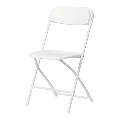 Real Relax Plastic Folding Chairs Set of 10, White Plastic Folding Chairs, Perfect for Party Event Outside Entertaining, 350 LBS Capacity