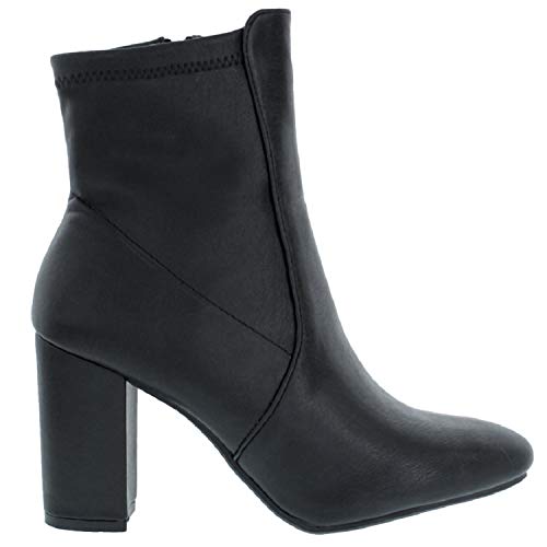 Women's New Soda Almond Toe Sassy Chic Modern Chunky Ankle Booties with Block Heel
