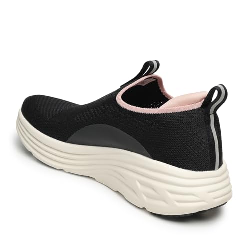 Image of YOHO Women Walking Shoes Rushhour Dynamic | Cushioned, Comfortable, Lightweight & Breathable Knitted Slip-Ons | Every Day Casual Wear Without Lace, Stylish Footwear for Ladies /Girls -900