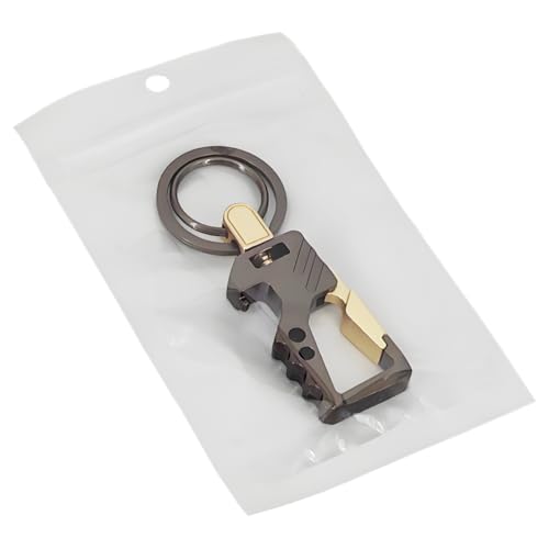 Image of Mandark Car Key Chain, Heavy Duty Auto Keychain Bottle Beer Opener with Double Keyring Carabiner, Universal Keylinker (Golden /Black)