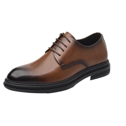 Mens Dress Shoes Summer Perforated Leather Shoes Business Formal Shoes British Style Oxford Shoes Breathable Shoes for Suit Commuting Shoes Mens Office Shoes Fashion Shoes(Brown,7)