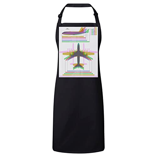 Tablier cuisine noir évocation gros avion cargo long-courrier caparaison unique