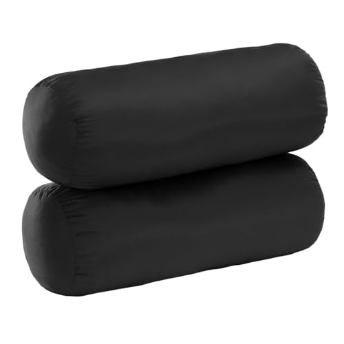 Image of Wakefit Soft Bolster Pillow | Set of 2 | 25x10 Inch | Hollow Fiber Filling & 100 GSM Peach Finished Fabric | Machine Washable Pillows | for Bed, Sofa & Diwan - Black Beauty