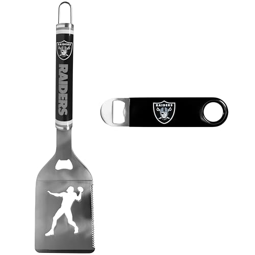 Siskiyou NFL Las Vegas Raiders Steel Logo Spatula w/Bottle Opener, One Size, Team Colors